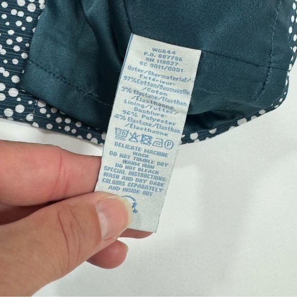 Boden Textured Pencil Skirt Blue White Dot Print - Picture 4 of 6